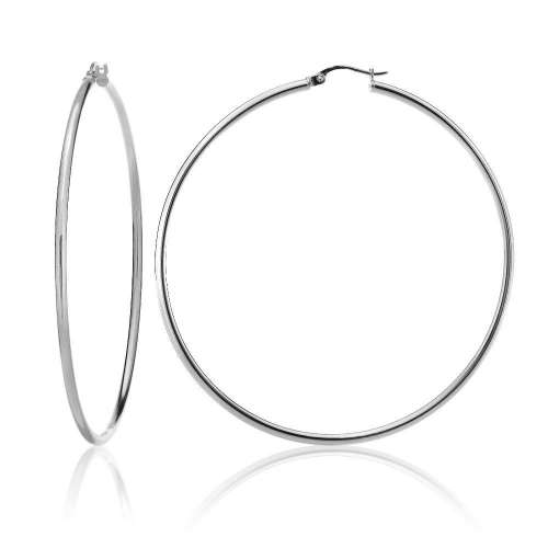 Sterling Silver 2mm High Polished Round Hoop Earrings, Choose A Size black friday deal